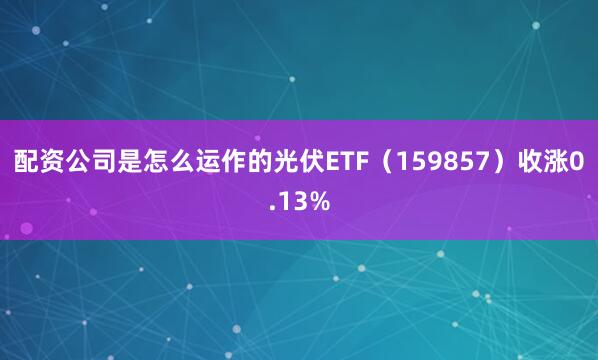 配资公司是怎么运作的光伏ETF(159857)收涨0.13%